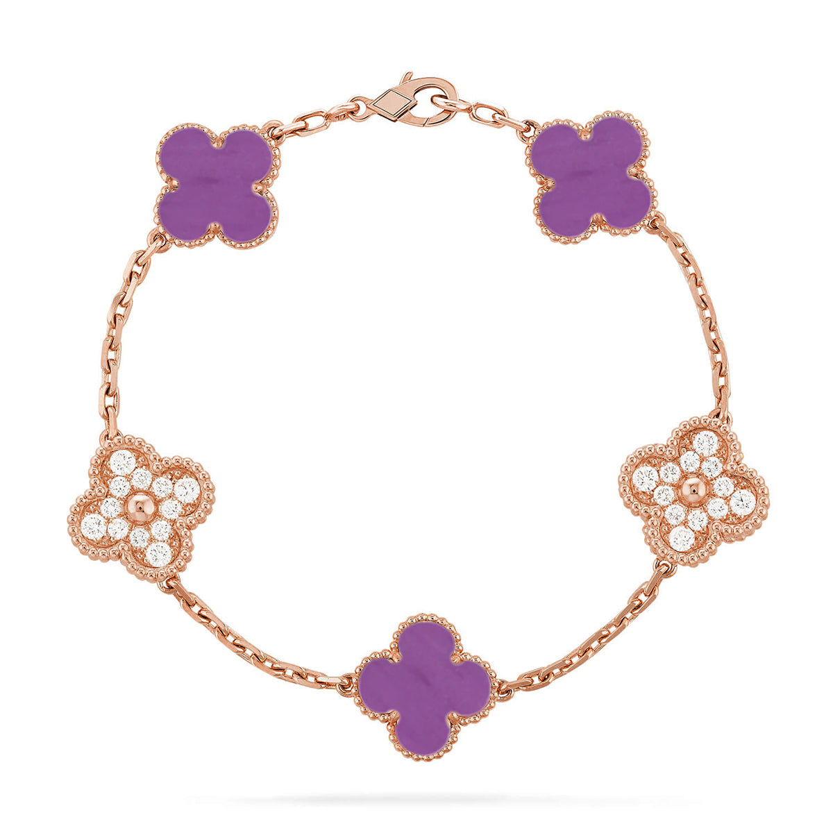 [LUXORA] CLOVER 5 MOTIF VIOLET BRACELET COLLECTION