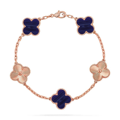 [LUXORA]CLOVER 5 MOTIF PURPLE STRIPES BRACELET COLLECTION