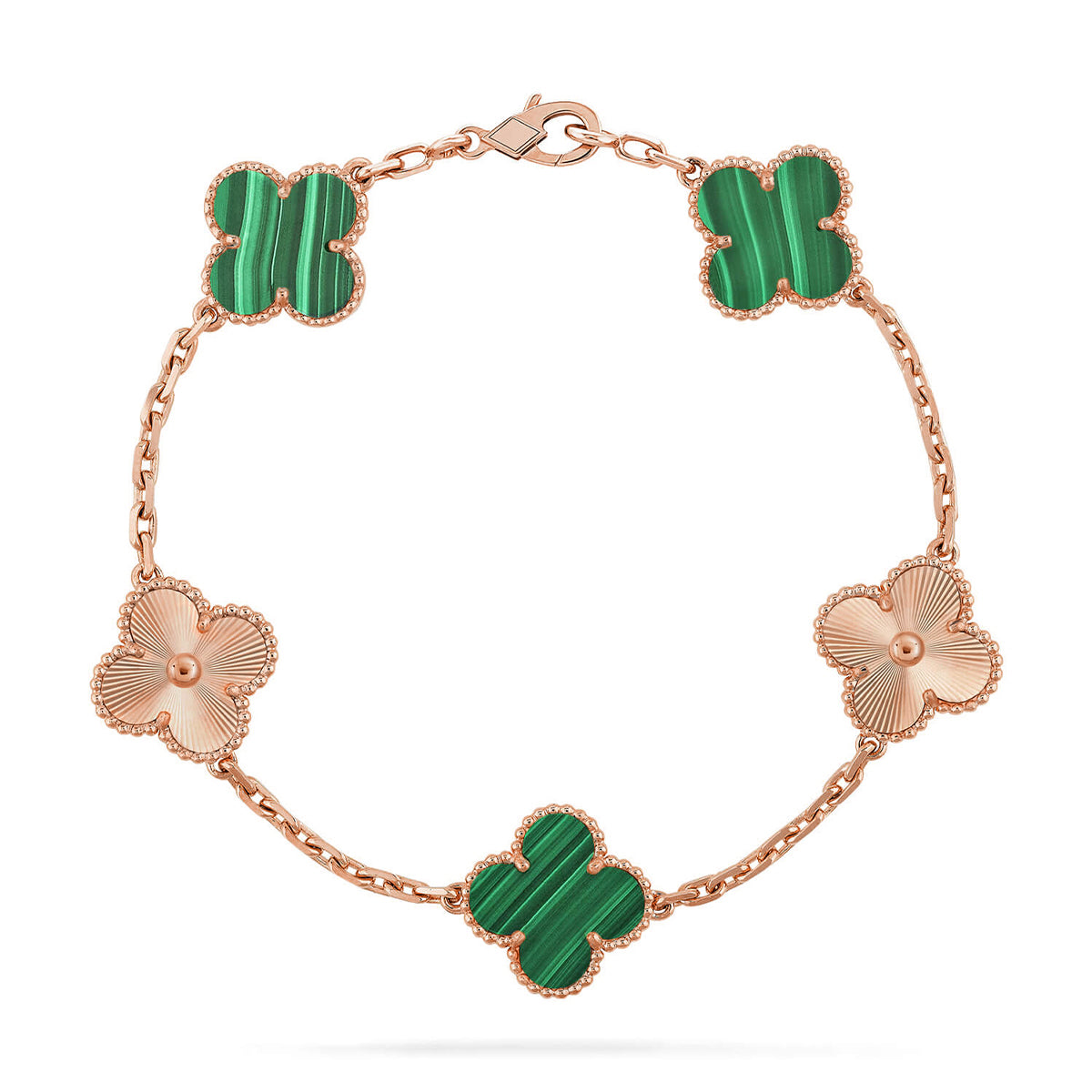 [LUXORA] CLOVER 5 MOTIF MALACHITE BRACELET COLLECTION