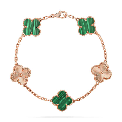 [LUXORA] CLOVER 5 MOTIF MALACHITE BRACELET COLLECTION