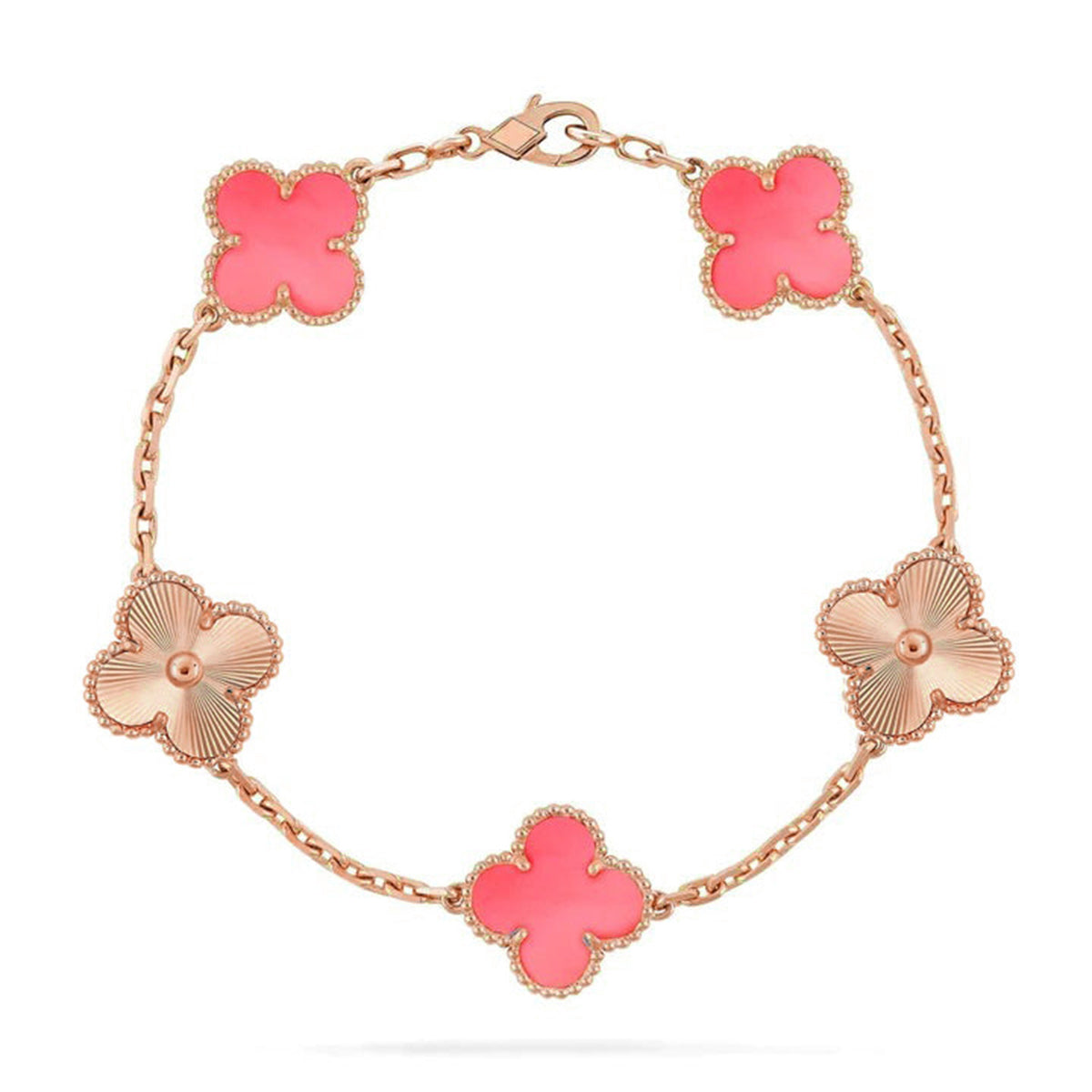 [LUXORA] CLOVER 5 MOTIFS  PINK MOP BRACELET COLLECTION