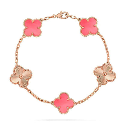 [LUXORA] CLOVER 5 MOTIFS  PINK MOP BRACELET COLLECTION