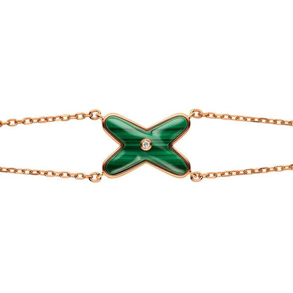 [LUXORA]JEUX BRACELET MALACHITE PINK GOLD 1 DIAMOND