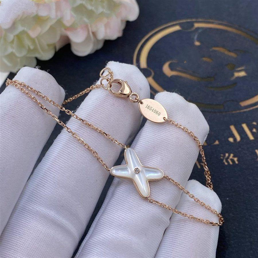 [LUXORA]JEUX BRACELET WHITE MOP PINK GOLD 1 DIAMOND