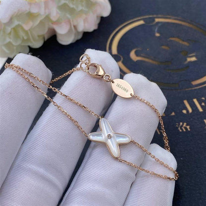 [LUXORA]JEUX BRACELET WHITE MOP PINK GOLD 1 DIAMOND