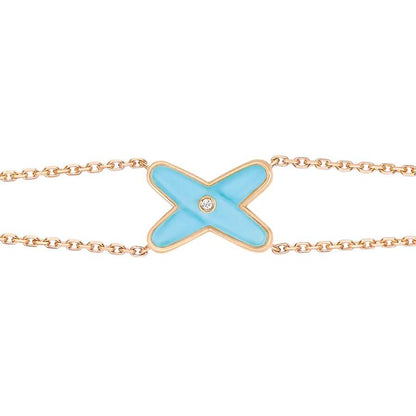 [LUXORA]JEUX BRACELET TURQUOISE PINK GOLD 1 DIAMOND