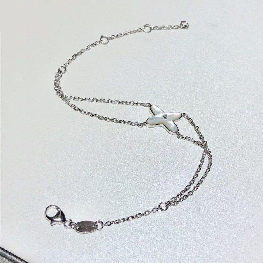 [LUXORA]JEUX BRACELET WHITE MOP SILVER 1 DIAMOND