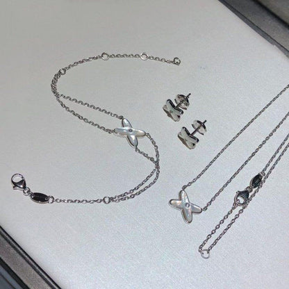 [LUXORA]JEUX BRACELET WHITE MOP SILVER 1 DIAMOND