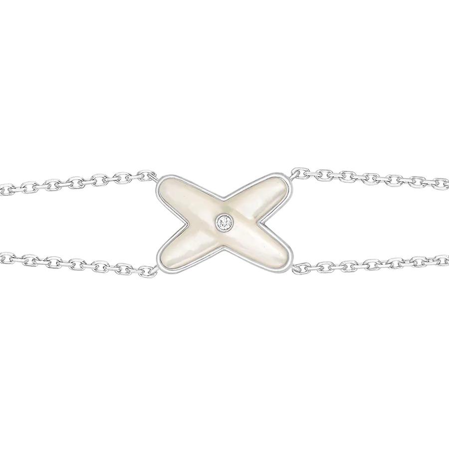 [LUXORA]JEUX BRACELET WHITE MOP SILVER 1 DIAMOND