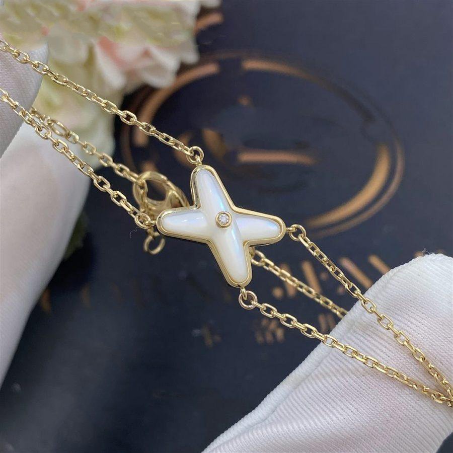 [LUXORA]JEUX BRACELET WHITE MOP GOLD 1 DIAMOND