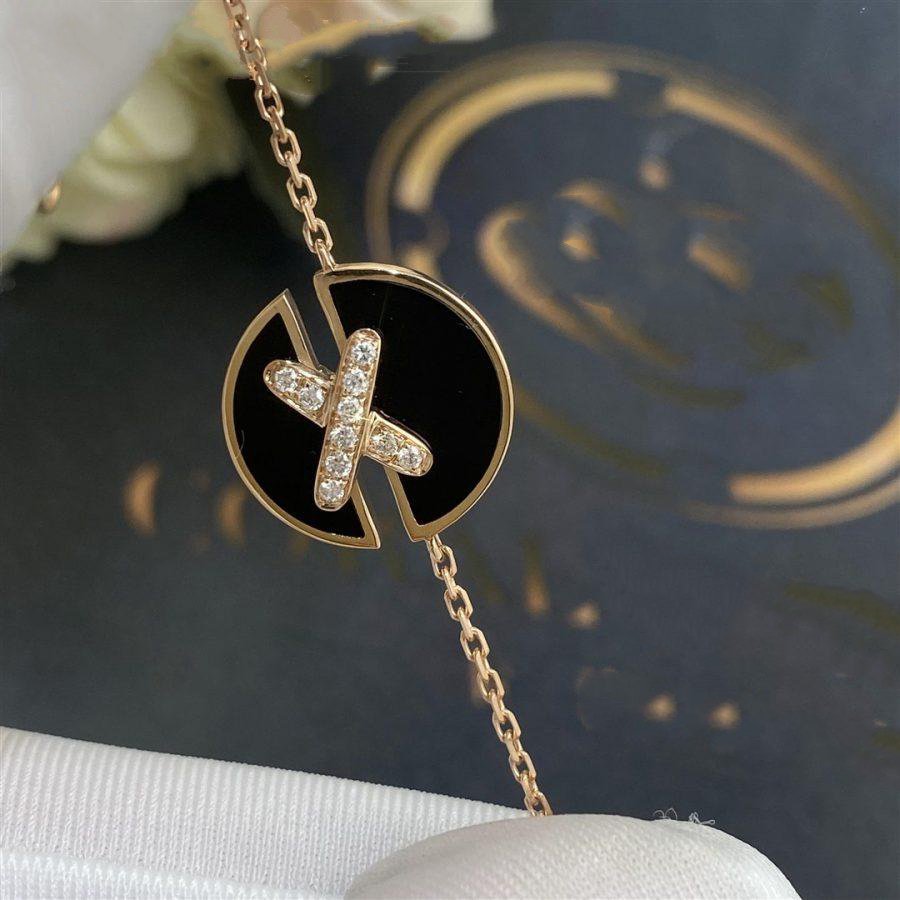 [LUXORA]JEUX DE BRACELET ONYX PINK GOLD DIAMOND