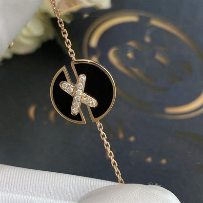 [LUXORA]JEUX DE BRACELET ONYX PINK GOLD DIAMOND