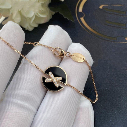 [LUXORA]JEUX DE BRACELET ONYX PINK GOLD DIAMOND