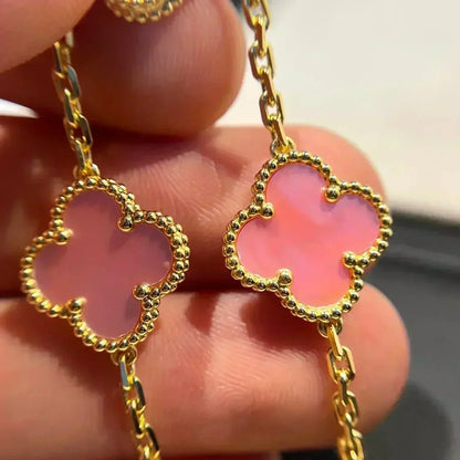 [LUXORA] CLOVER 5 MOTIFS  PINK MOP BRACELET COLLECTION