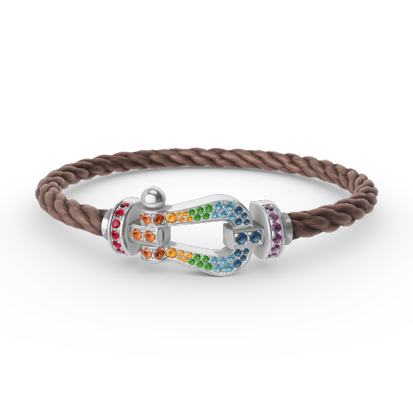 [LUXORA]FORC LARGE HORSESHOE  COLORED DIAMOND BRACELET SILVER