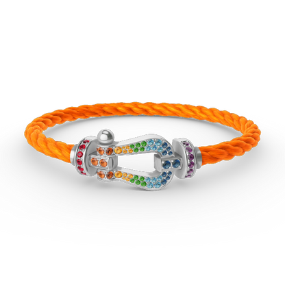 [LUXORA]FORC LARGE HORSESHOE  COLORED DIAMOND BRACELET SILVER