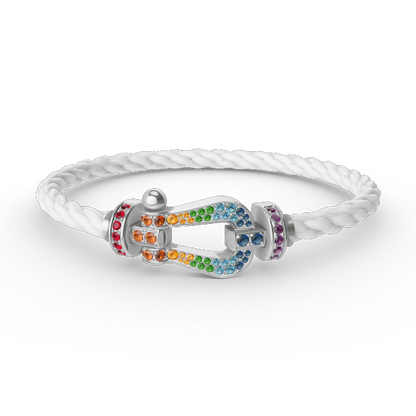 [LUXORA]FORC LARGE HORSESHOE  COLORED DIAMOND BRACELET SILVER