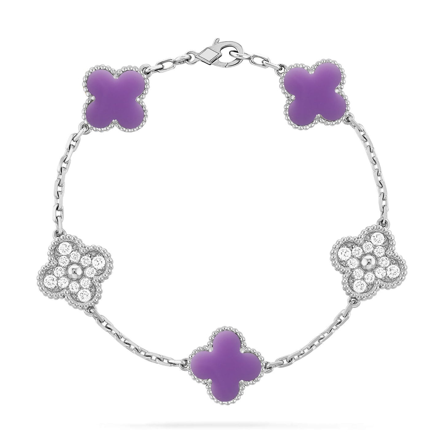 [LUXORA]CLOVER 5 MOTIF LIGHT PURPLE BRACELET COLLECTION