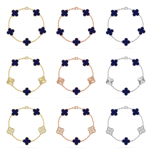 [LUXORA]CLOVER 5 MOTIF LAPIS LAZULI BRACELET COLLECTION
