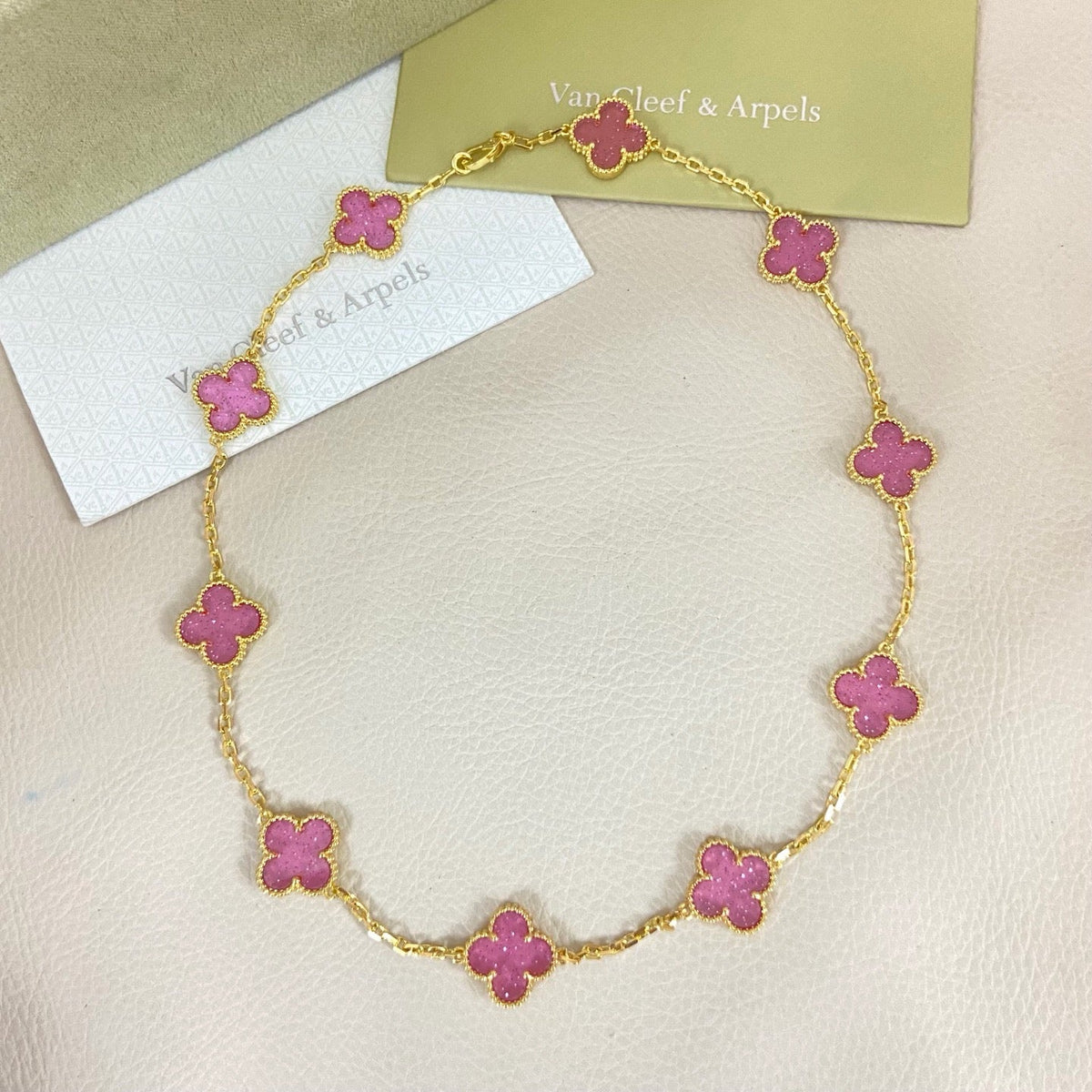 [⭐JeweliWhal]CLOVER 10 MOTIFS  NEW BUBBLE PINK ENAMEL
