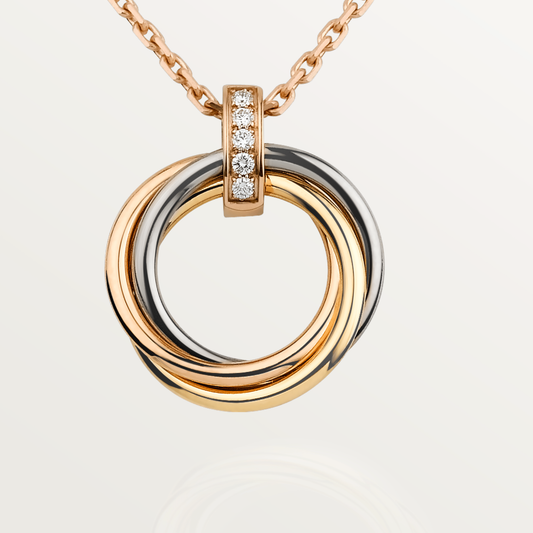 [LUXORA]TRINITY NECKLACE GOLD  DIAMONDS