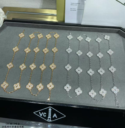 [LUXORA]CLOVER 20 MOTIFS FULL-DIAMOND NECKLACE