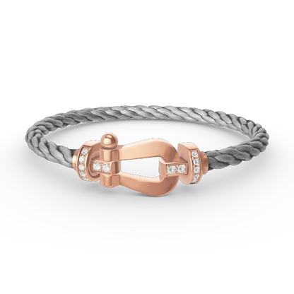 [LUXORA]FORCE LARGE HORSESHOE HALF DIAMOND BRACELET ROSE GOLD