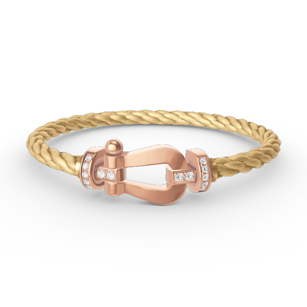 [LUXORA]FORCE LARGE HORSESHOE HALF DIAMOND BRACELET ROSE GOLD