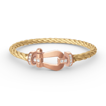 [LUXORA]FORCE LARGE HORSESHOE HALF DIAMOND BRACELET ROSE GOLD