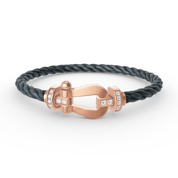 [LUXORA]FORCE LARGE HORSESHOE HALF DIAMOND BRACELET ROSE GOLD