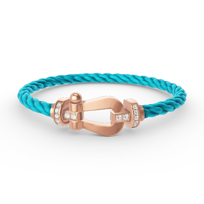 [LUXORA]FORCE LARGE HORSESHOE HALF DIAMOND BRACELET ROSE GOLD