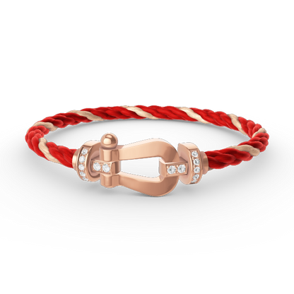 [LUXORA]FORCE LARGE HORSESHOE HALF DIAMOND BRACELET ROSE GOLD