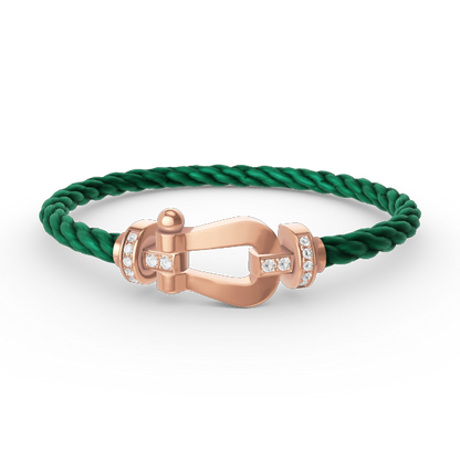 [LUXORA]FORCE LARGE HORSESHOE HALF DIAMOND BRACELET ROSE GOLD