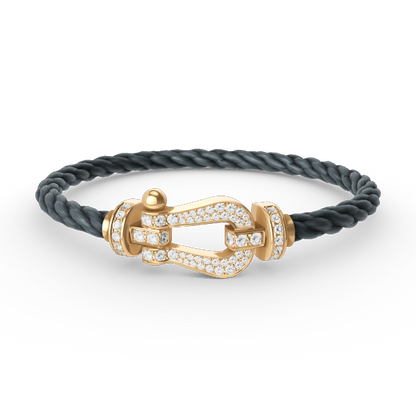 [LUXORA]FORCE LARGE HORSESHOE FULL DIAMOND BRACELET GOLD