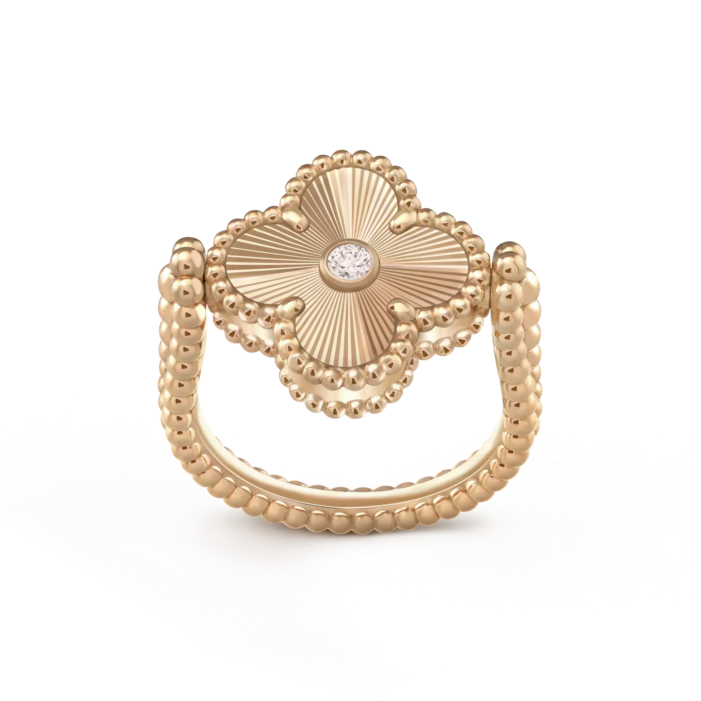 [LUXORA]CLOVER RIVERSIBLE ROSE GOLD RING
