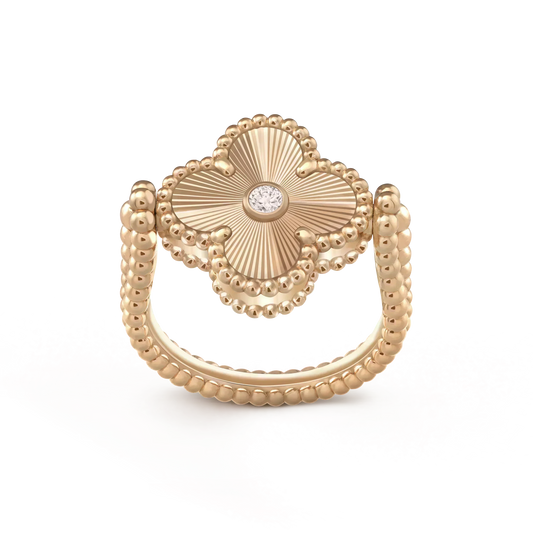 [LUXORA]CLOVER RIVERSIBLE ROSE GOLD RING