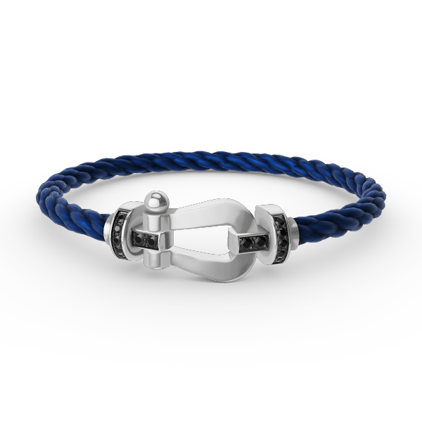 [LUXORA]FORCE LARGE HORSESHOE BLACK DIAMOND BRACELET SILVER