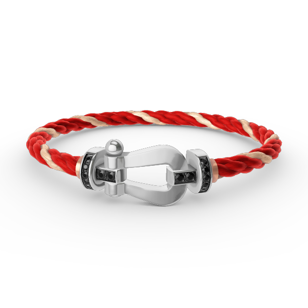 [LUXORA]FORCE LARGE HORSESHOE BLACK DIAMOND BRACELET SILVER