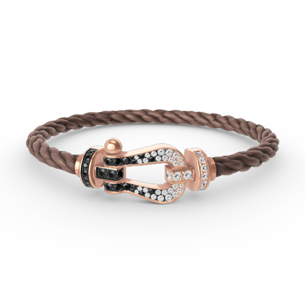 [LUXORA]FORCE LARGE HORSESHOE BLACK WHITE DIAMOND BRACELET ROSE GOLD