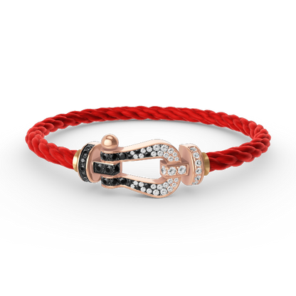 [LUXORA]FORCE LARGE HORSESHOE BLACK WHITE DIAMOND BRACELET ROSE GOLD