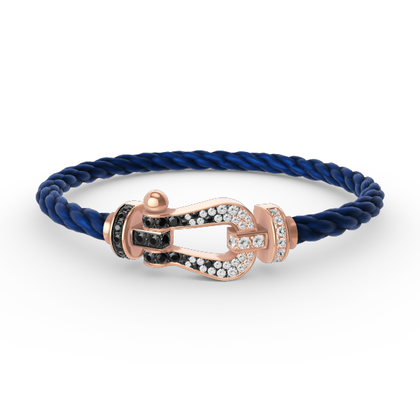 [LUXORA]FORCE LARGE HORSESHOE BLACK WHITE DIAMOND BRACELET ROSE GOLD