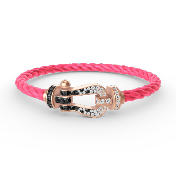 [LUXORA]FORCE LARGE HORSESHOE BLACK WHITE DIAMOND BRACELET ROSE GOLD