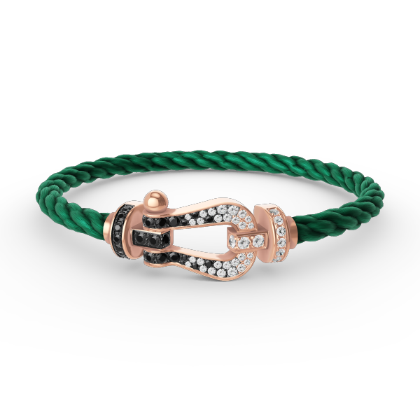 [LUXORA]FORCE LARGE HORSESHOE BLACK WHITE DIAMOND BRACELET ROSE GOLD