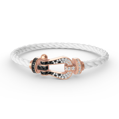 [LUXORA]FORCE LARGE HORSESHOE BLACK WHITE DIAMOND BRACELET ROSE GOLD