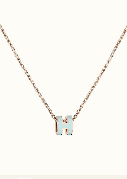 [LUXORA]POP H LIGHT BLUE NECKLACE