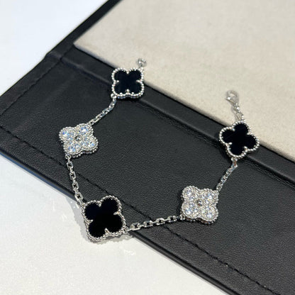 [LUXORA] CLOVER 5 MOTIF ONYXS BRACELET COLLECTION