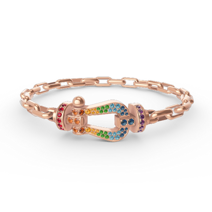 [LUXORA]FORCE LARGE HORSESHOE CLASP  METAL BRACELET