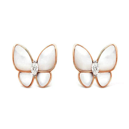 [LUXORA]BUTTERFLY MOP DIAMOND EARRINGS
