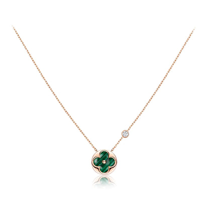 [LUXORA]SUN PEDANT PINK GOLD 1 DIAMOND NECKLACE