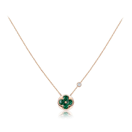 [LUXORA]SUN PEDANT PINK GOLD 1 DIAMOND NECKLACE